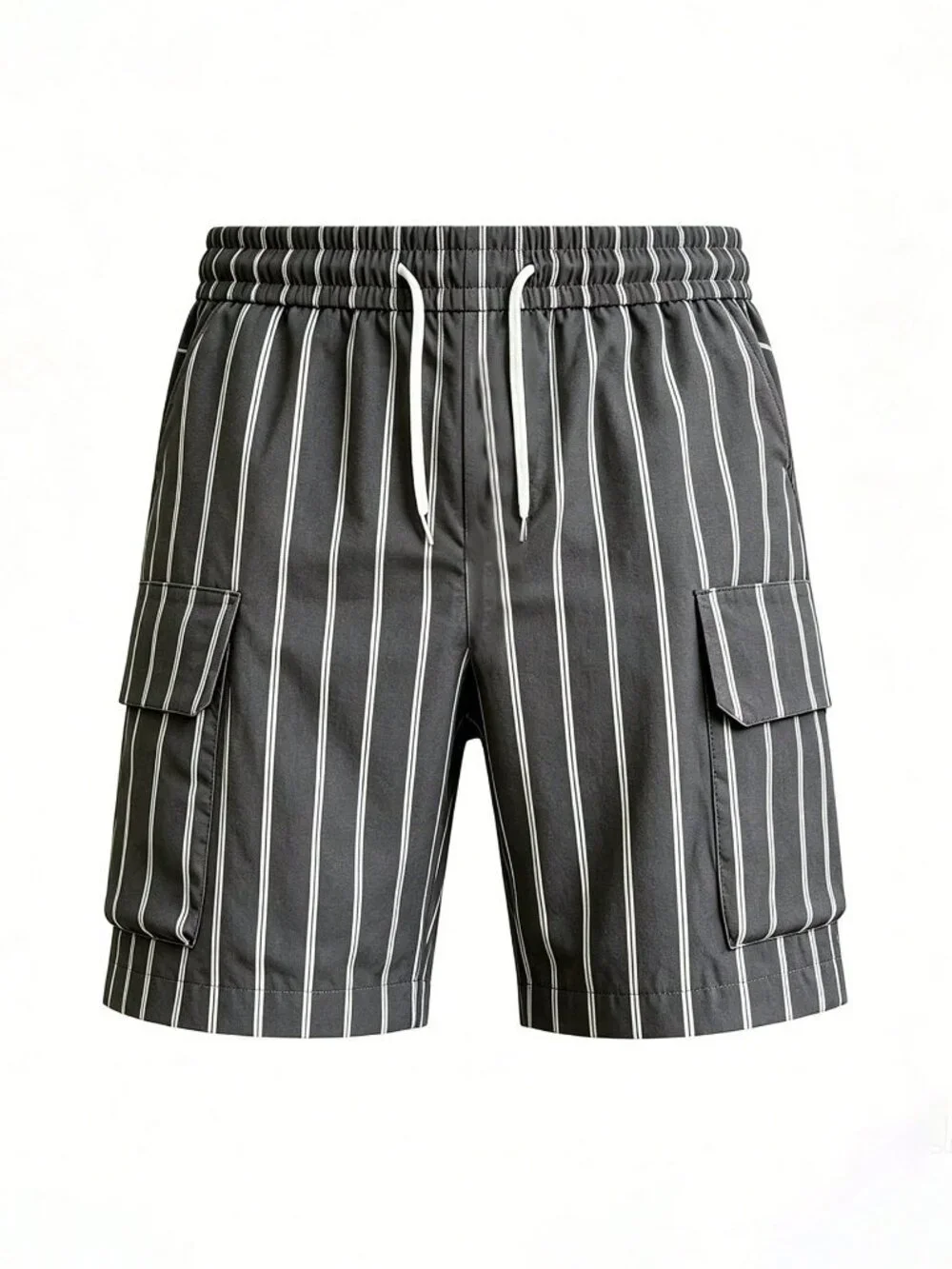 Multicolor Casual Men's Striped Loose Casual Cargo Shorts With Side Pockets